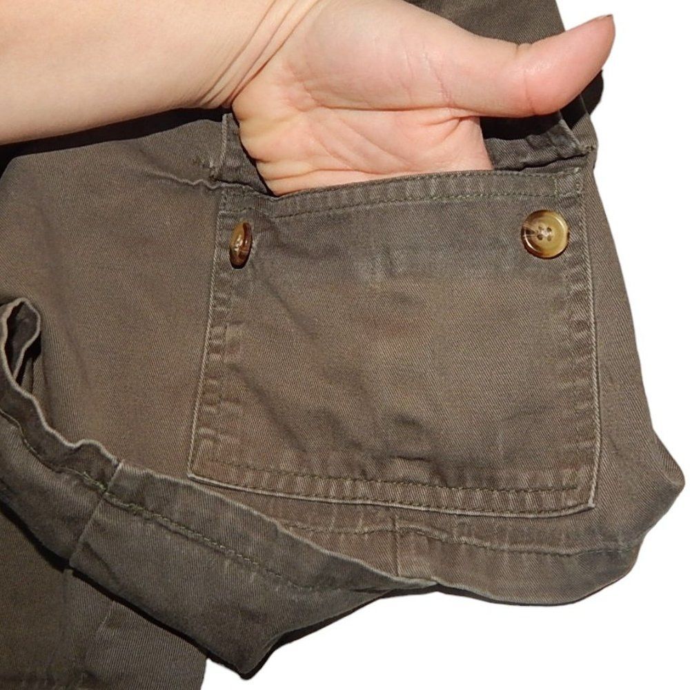 QUEPASA junior's size 3 brown with green tint vintage 100% cotton cargo shorts - Picture 6 of 6